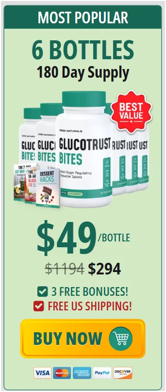 GlucoTrust Bites   6 bottles